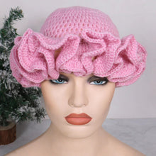 Load image into Gallery viewer, Adult lace beanie hat fashion and versatile ruffle pullover hat AE4147