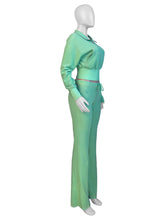 Load image into Gallery viewer, Solid color Waffle waist cinching long sleeved set AY3619
