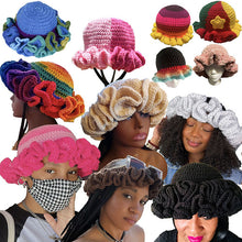 Load image into Gallery viewer, Adult lace beanie hat fashion and versatile ruffle pullover hat AE4147