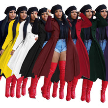 Load image into Gallery viewer, Double-breasted lapel collar trench coat long coat(AY1470)