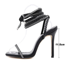 Load image into Gallery viewer, Fashion rhinestone strappy high heels(HPSD180)