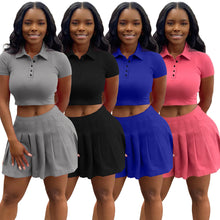 Load image into Gallery viewer, Fashion Pleated Skirt Two Piece Set(AY1839)