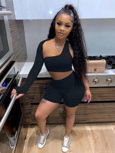 Load image into Gallery viewer, One-shoulder sexy hollow sports suit AY1155