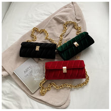 Load image into Gallery viewer, Check velvet chain shoulder bag(AB2049)