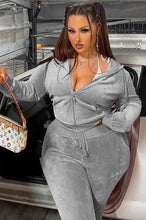 Load image into Gallery viewer, Solid color velvet leisure two-piece (AY1374)