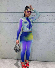 Load image into Gallery viewer, Sexy slim positioning printing fashion two-piece (AY1318)