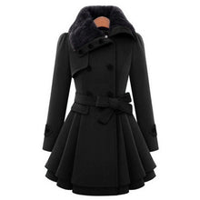 Load image into Gallery viewer, Hot selling fur collar woolen coat(A11308)