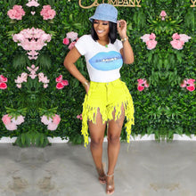 Load image into Gallery viewer, High elastic fringed denim shorts AY1134