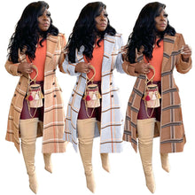 Load image into Gallery viewer, Fashion plaid back hollow trench coat(AY1462)
