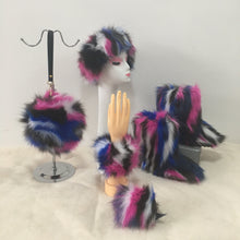 Load image into Gallery viewer, Colorful plush boots round pack four-piece suit(HPSD164)