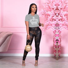 Load image into Gallery viewer, Fashion Round Neck Rhinestone Short Sleeve T-Shirt(AY1798)
