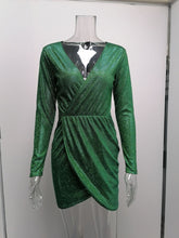 Load image into Gallery viewer, Sexy bronzing v-neck dress