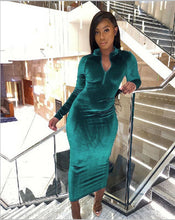 Load image into Gallery viewer, Hot selling suede long sleeve dress(A11195)