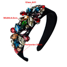 Load image into Gallery viewer, Flannel inlaid gemstone wide brim headband(AE4058)