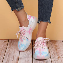 Load image into Gallery viewer, Printed flying woven lace-up casual sneakers HPSD123