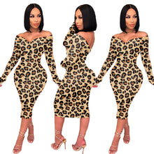 Load image into Gallery viewer, Sexy Leopard Deep V Dress(AY1736)