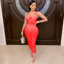 Load image into Gallery viewer, Sexy hot drilling mesh sling dress(AY1542)