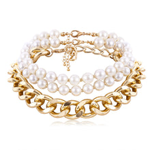 Load image into Gallery viewer, Fashion exaggerated imitation pearl multilayer necklace(AE4091)