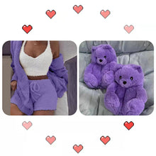 Load image into Gallery viewer, Three-piece +Teddy bear slipper set