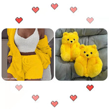Load image into Gallery viewer, Three-piece +Teddy bear slipper set