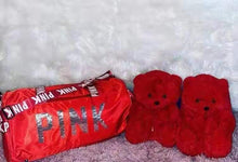Load image into Gallery viewer, Sequin bag + teddy bear slippers sets
