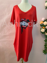 Load image into Gallery viewer, Fashion V Neck Print Dress AY1696