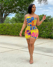 Load image into Gallery viewer, Hot stretch tube top letter print jumpsuit AY1121