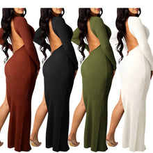 Load image into Gallery viewer, Sexy solid color V-neck split long dress(AY1432)