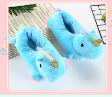 Load image into Gallery viewer, Hot-selling children's cute unicorn plush slippers(HPSD132)