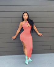 Load image into Gallery viewer, New slanted shoulder slit dress AY1108