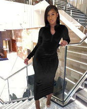 Load image into Gallery viewer, Hot selling suede long sleeve dress(A11195)