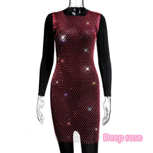 Load image into Gallery viewer, Sexy Rhinestone Mesh Dress (No Lingerie)AY1808