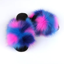 Load image into Gallery viewer, New style ladies colorful plush slippers(HPSD109)