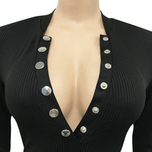 Load image into Gallery viewer, Sexy solid color V-neck split long dress(AY1432)