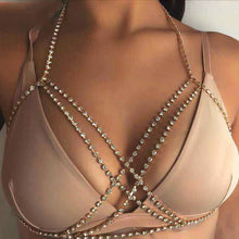 Load image into Gallery viewer, Sexy cross rhinestone chest chain(AE4070