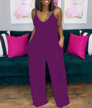 Load image into Gallery viewer, Printed deep V loose jumpsuit AY1130