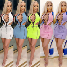 Load image into Gallery viewer, Sexy Tie Tight Knitted Thread Two Piece Set(AY1723)