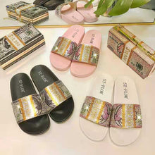 Load image into Gallery viewer, Hot dollar rhinestone slippers HPSD025