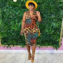 Load image into Gallery viewer, New printed zipper dress AY1865