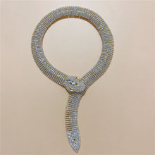 Load image into Gallery viewer, Cross Snake Head Full Rhinestone Necklace(AE4078)