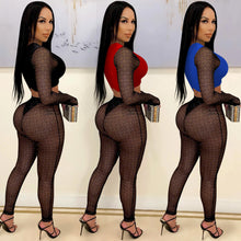 Load image into Gallery viewer, Sexy Colorblock Mesh Two Piece Set(AY1811)