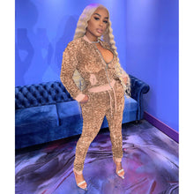 Load image into Gallery viewer, Sexy sequined velvet stitching suit(AY1546)