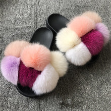 Load image into Gallery viewer, Hot selling fur ball slippers