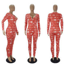 Load image into Gallery viewer, Christmas letter print jumpsuit(AY1568)