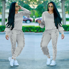 Load image into Gallery viewer, Fashion splicing wood ears long-sleeved suit(AY1415)