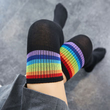 Load image into Gallery viewer, Rainbow striped over-the-knee long socks(AE4045)