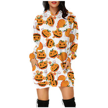 Load image into Gallery viewer, Halloween hooded long sleeve dress(AY1401)