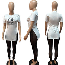 Load image into Gallery viewer, Transparent Mesh Short Sleeve Two Piece Set (without panties)AY1796