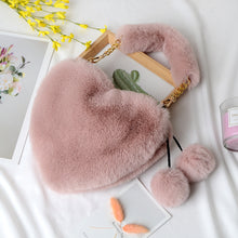 Load image into Gallery viewer, Heart-shaped fur handbag RH1046