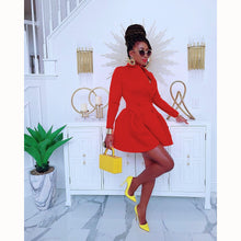 Load image into Gallery viewer, Suit collar pleated irregular one-piece skirt(AY1434)